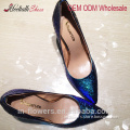 Quality OEM ODM python leather turquoise blue pumps pointed toe stiletto pumps women high heels